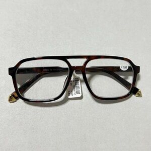 Anthropologie Elite Eyewear Flat-Top Aviator Blue Light Readers